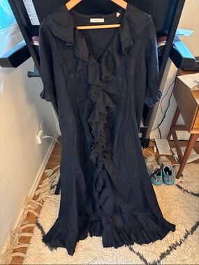 Black Ruffled Maxi Dress